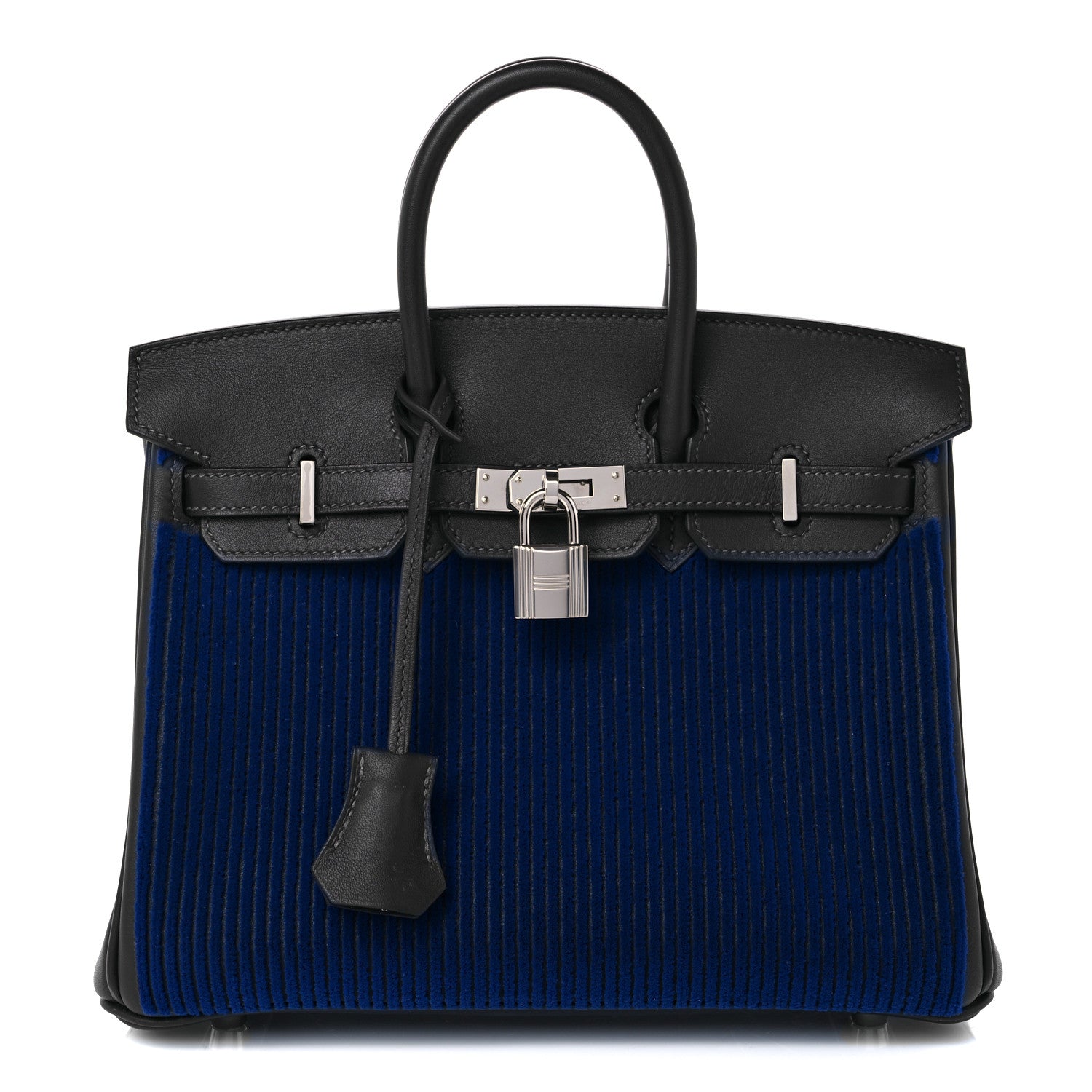 Hermes Corduroy Swift Cote A Cote Tuffetage Birkin 25 Bleu Saphir