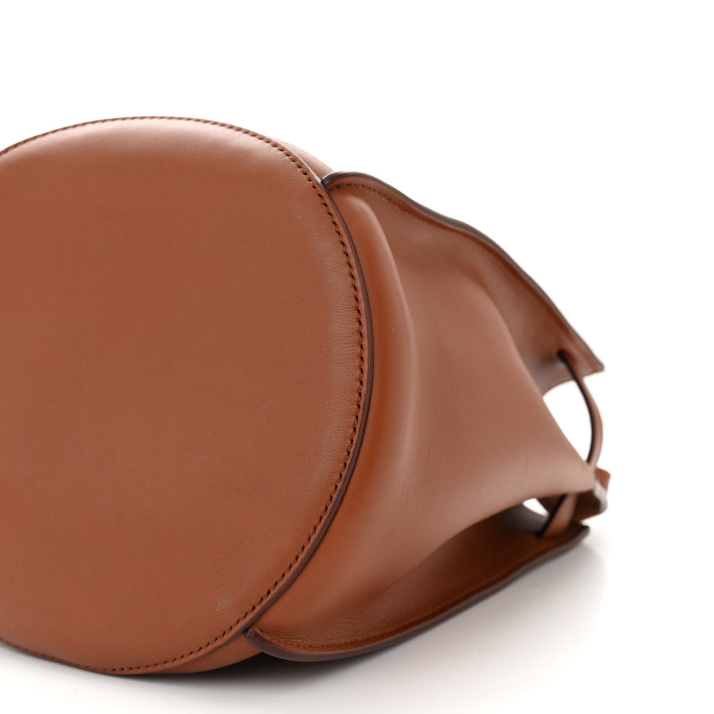 Smooth Calfskin Long Strap Big Bucket Bag Tan