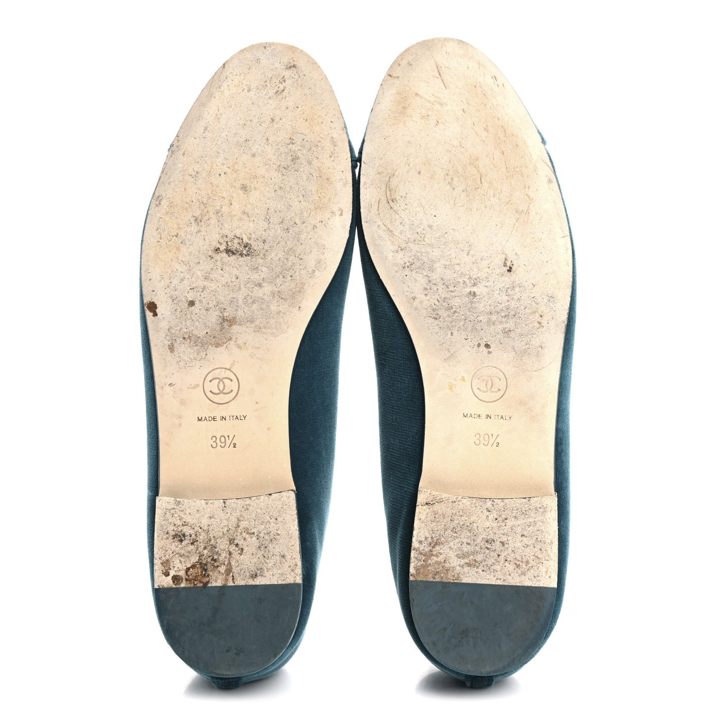 Velvet Cap Toe Ballerina Flats 39.5 Blue
