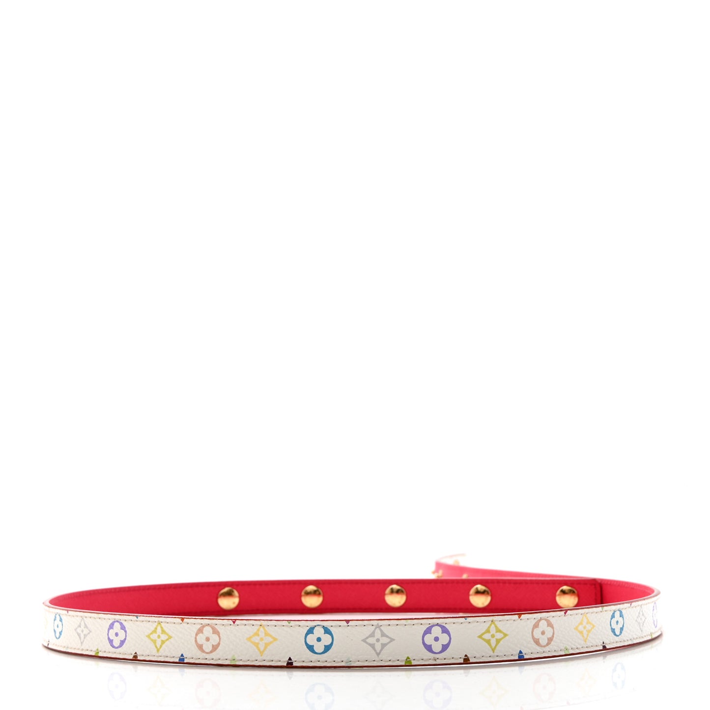 Monogram Multicolor Reversible Snap Belt 80 32 White Fuchsia