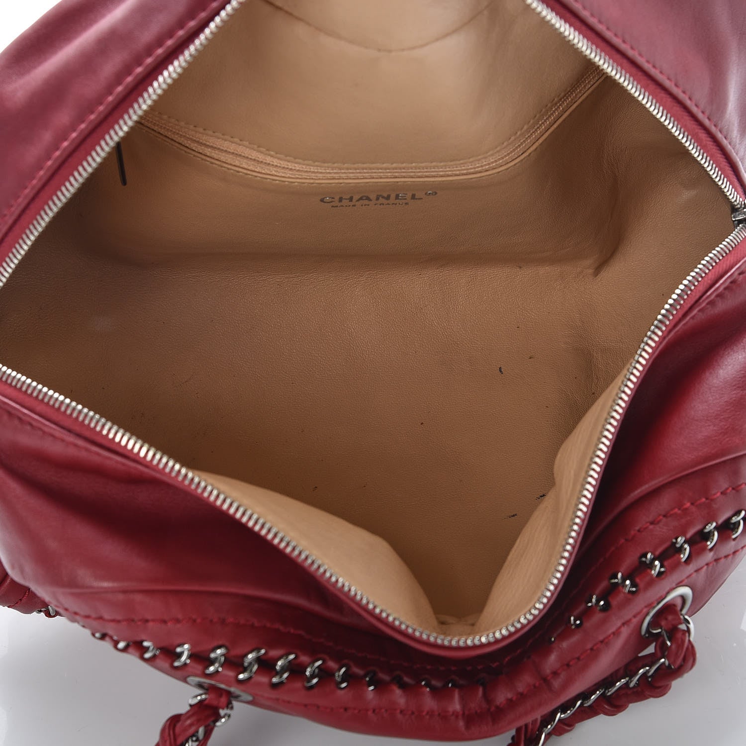 Chanel Smooth Calfskin Medium Luxe Ligne Bowler Red 7 of 14