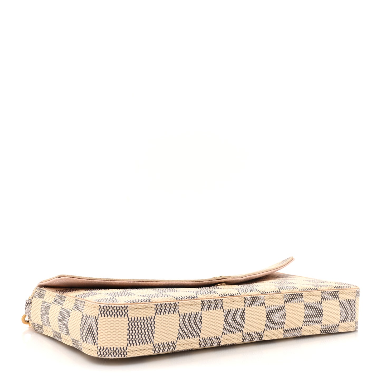 Damier Azur Pochette Felicie Chain Wallet Rose Ballerine