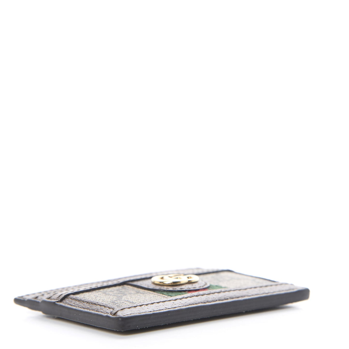 GG Supreme Monogram Ophidia Card Holder Brown