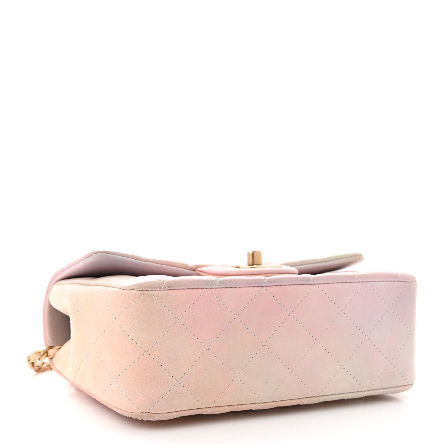 Lambskin Quilted Ombre Mini Top Handle Rectangular Flap Pink Multicolor