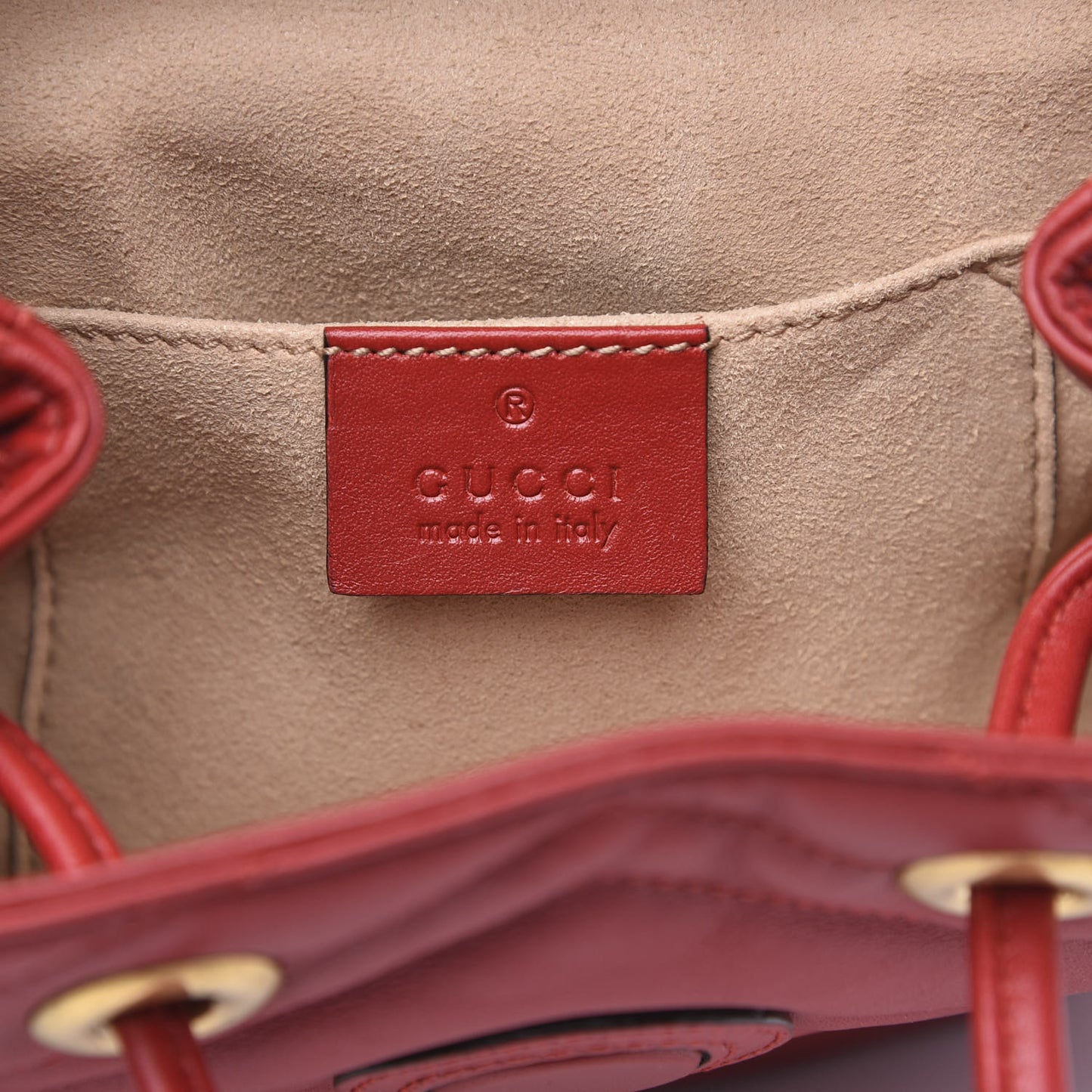 Calfskin Matelasse GG Marmont Flap Backpack Hibiscus Red