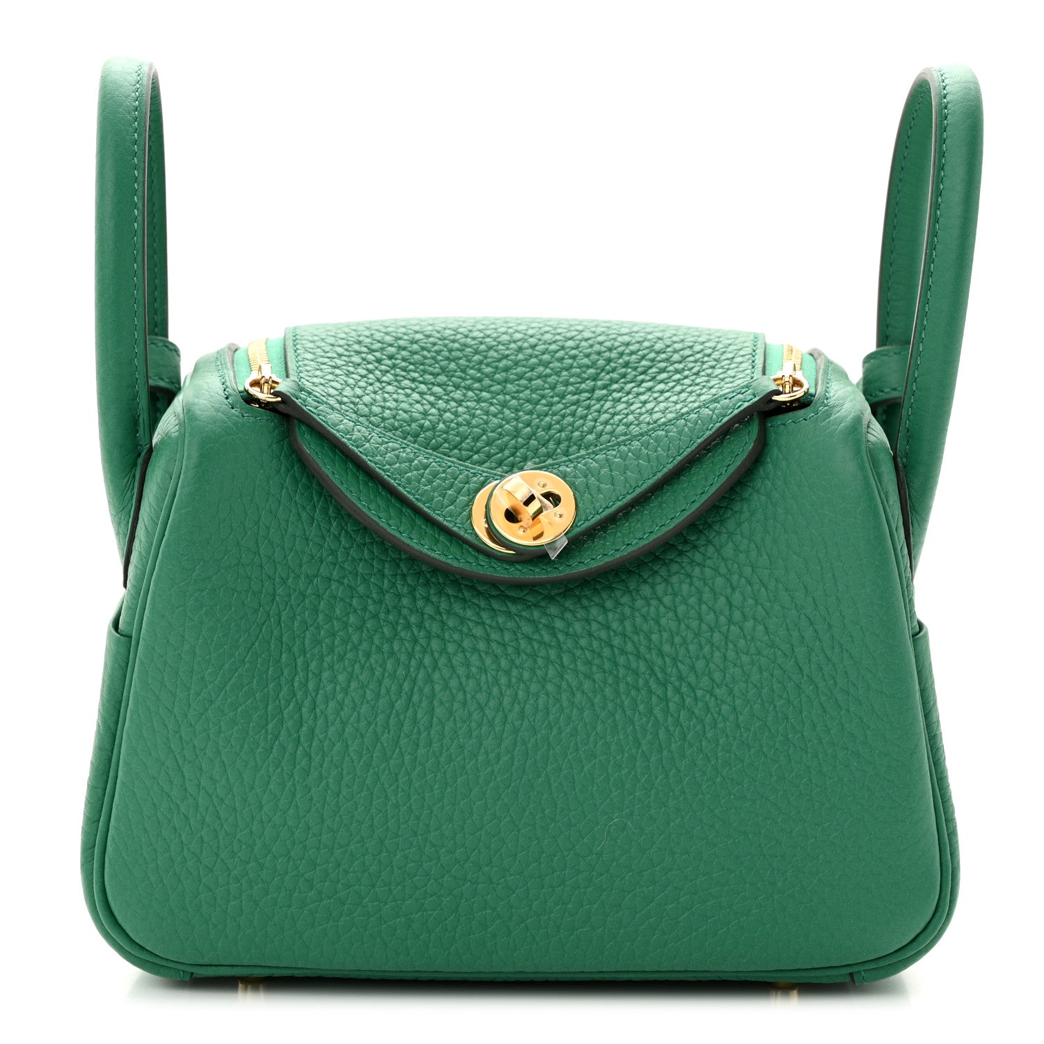 Hermes Taurillon Clemence Mini Lindy 20 Vert Vertigo 1 of 11