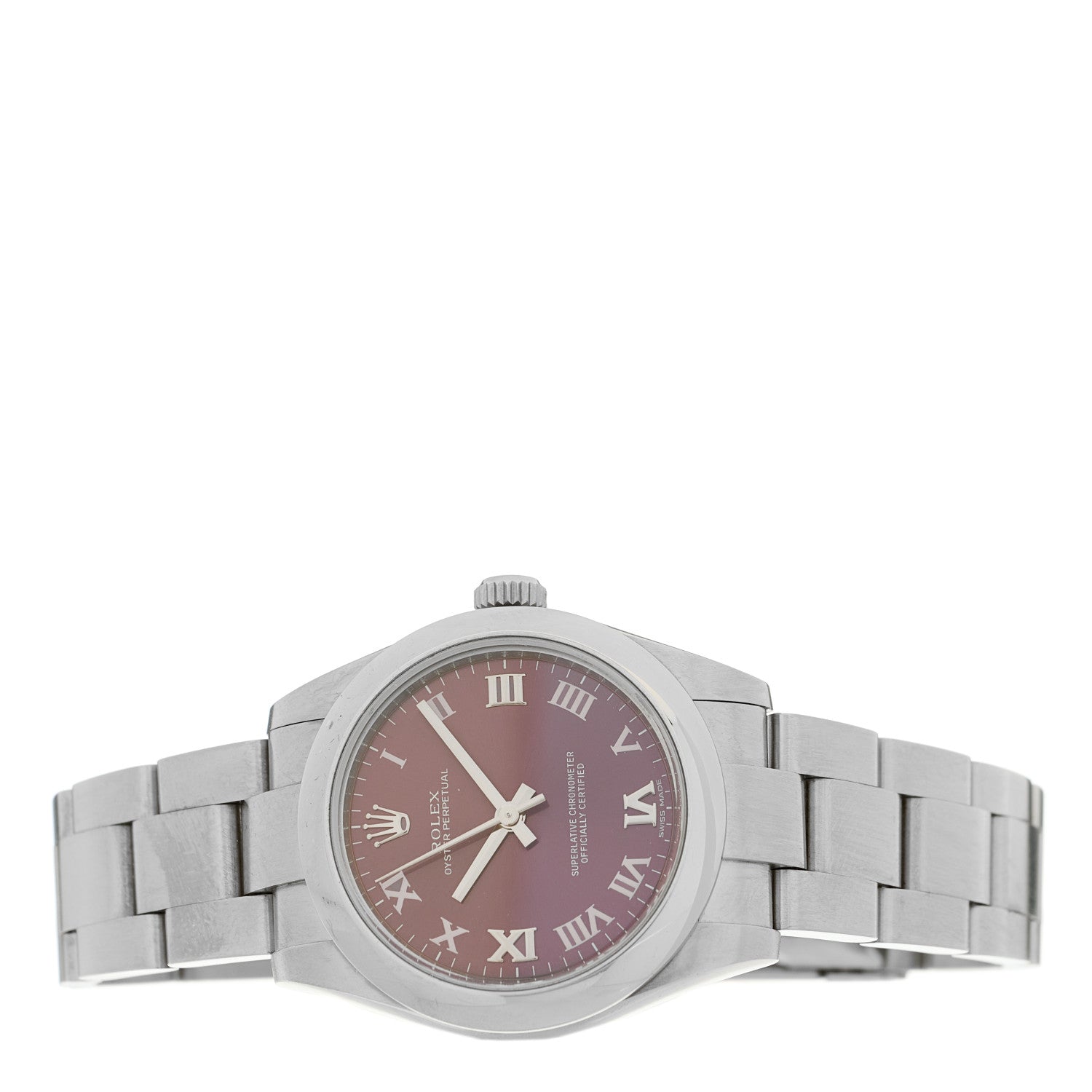 Rolex Stainless Steel 31mm Oyster Perpetual Watch Red Grape Roman 177200 2 of 5