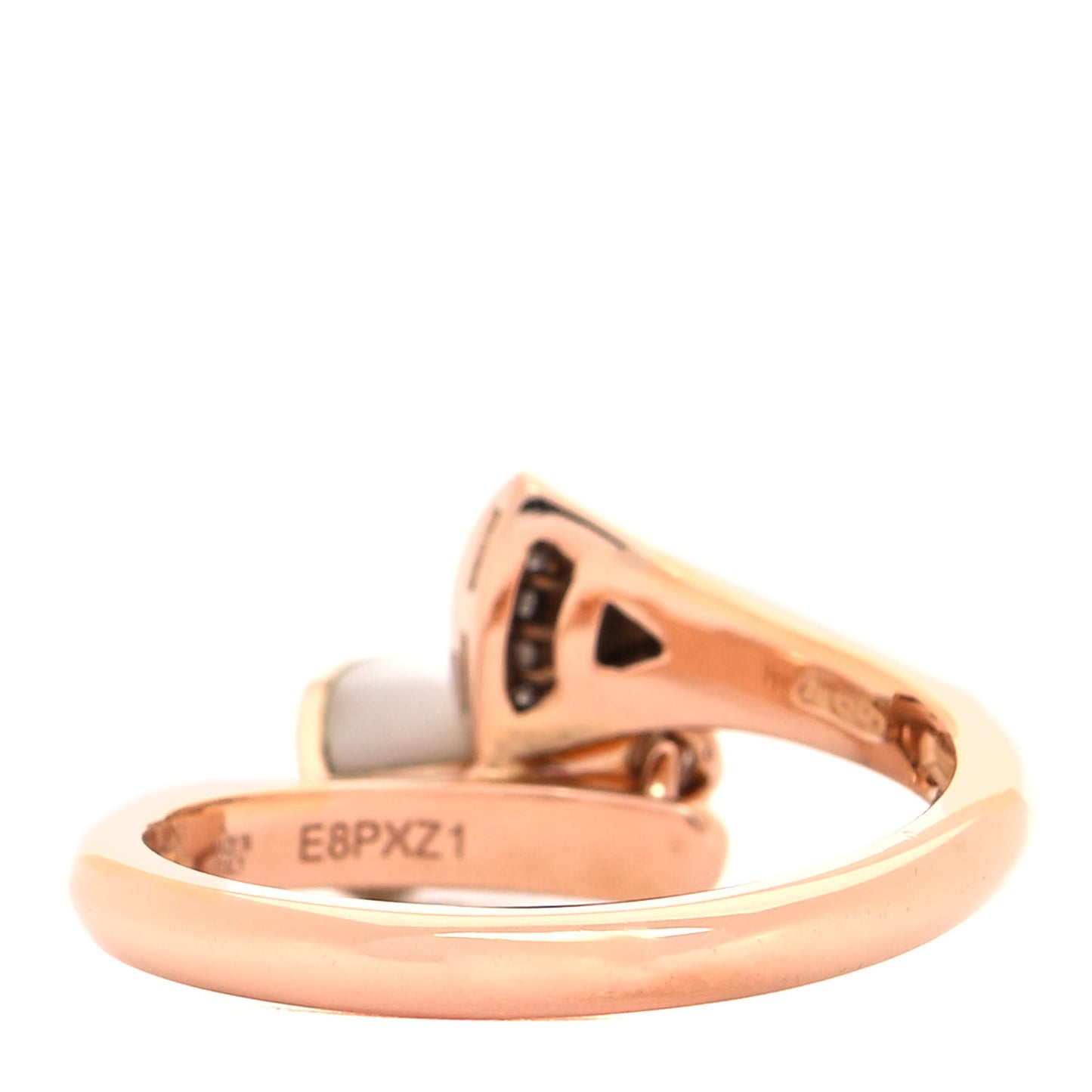 18K Rose Gold Diamond Mother of Pearl Divas' Dream Charm Ring 53 6.25