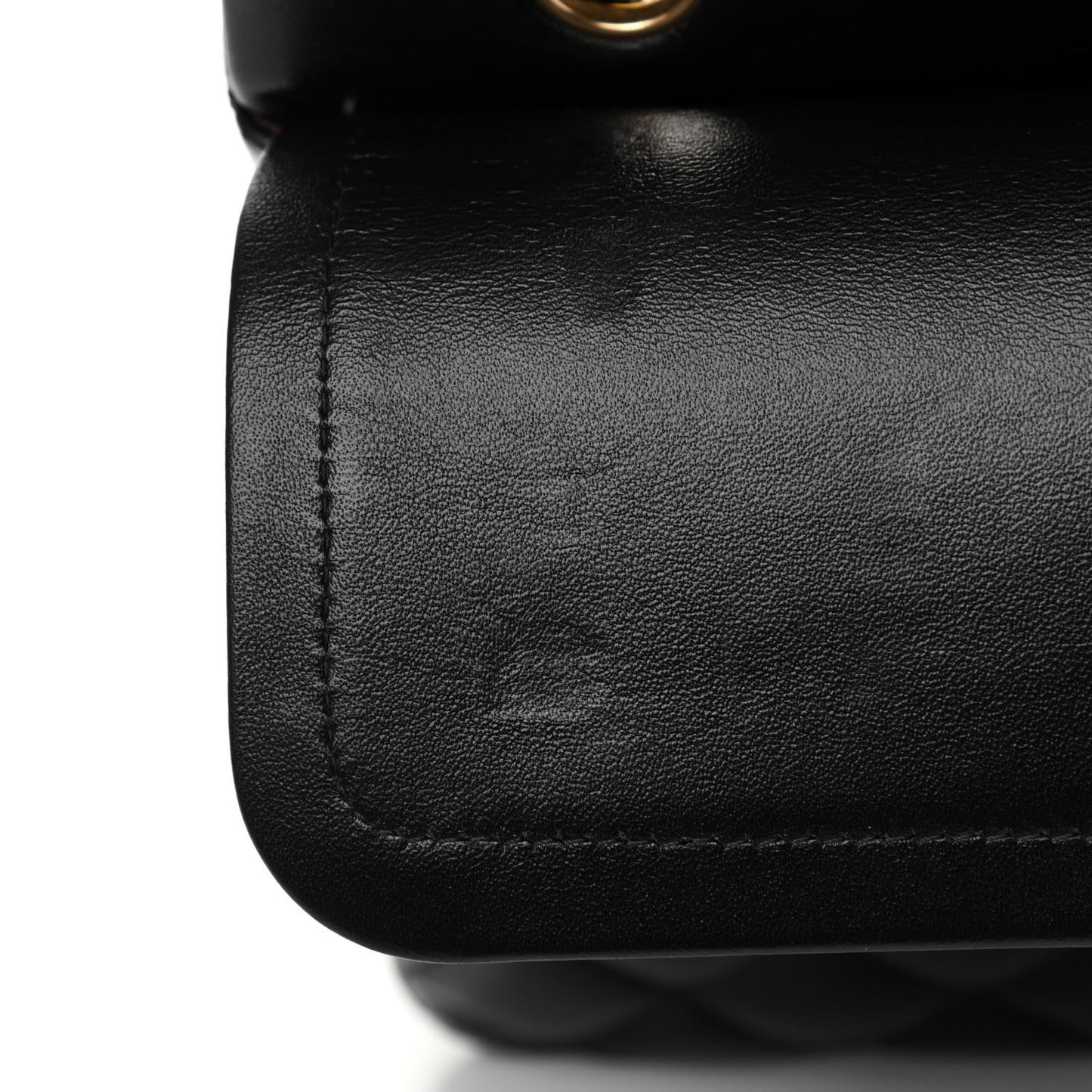 Lambskin Quilted Medium Double Flap Black