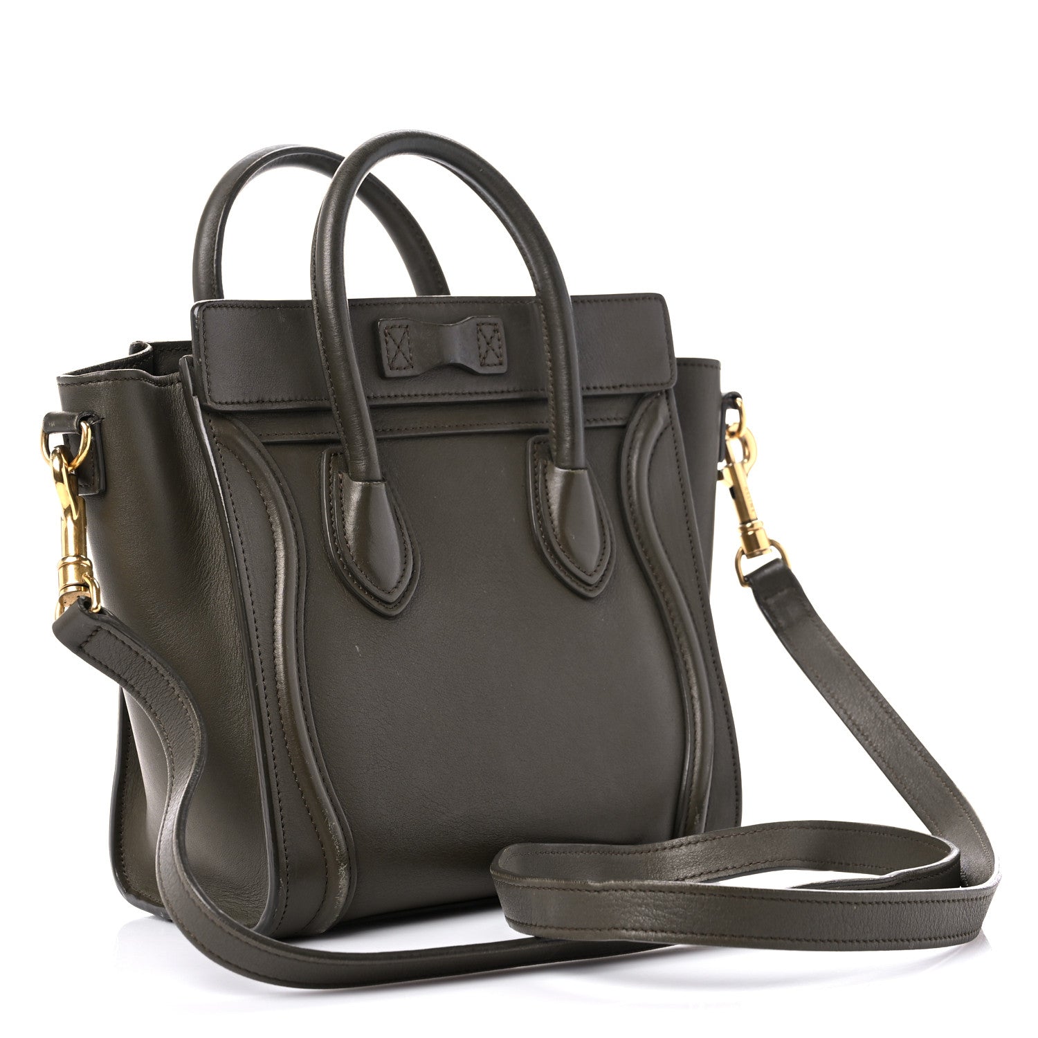 Celine Smooth Calfskin Nano Luggage Khaki 2 of 22