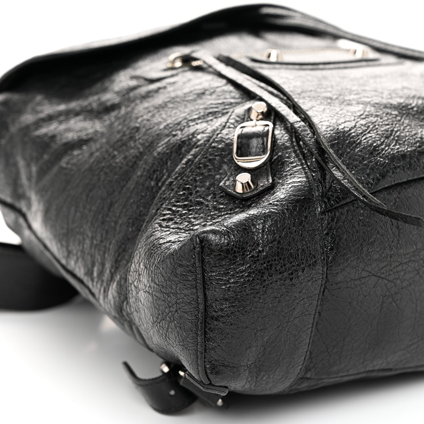 Agneau Classic Silver Hardware S Traveler Backpack Black