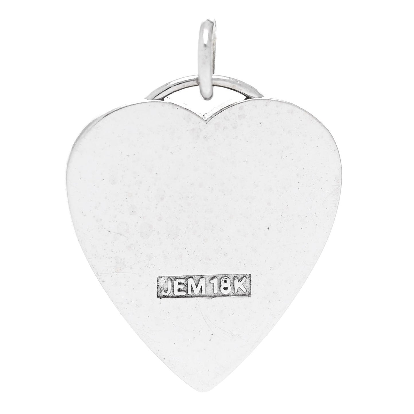 18K White Gold Diamond Black Onyx Heart Pendant