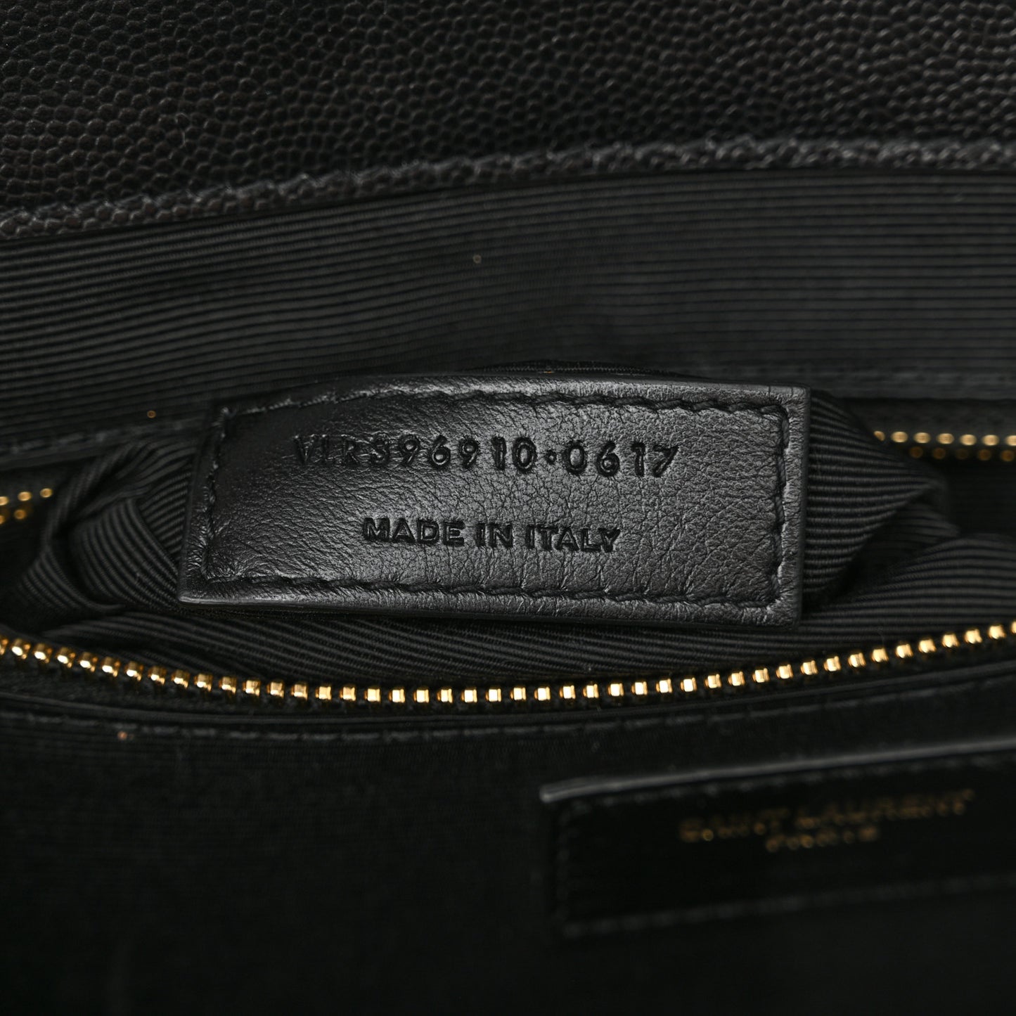 Grain De Poudre Matelasse Chevron Large Monogram Satchel Black