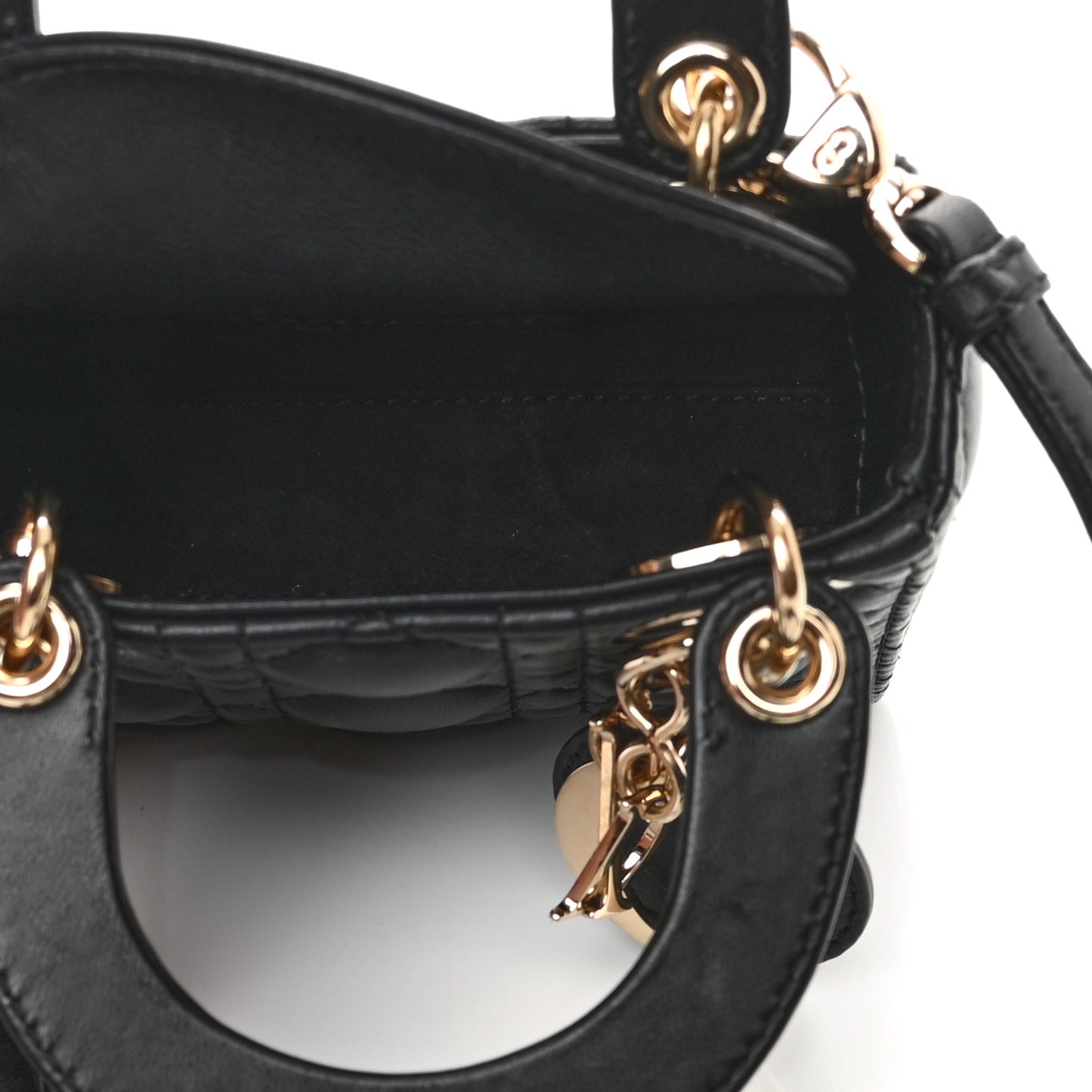 Lambskin Cannage Micro Lady Dior Black