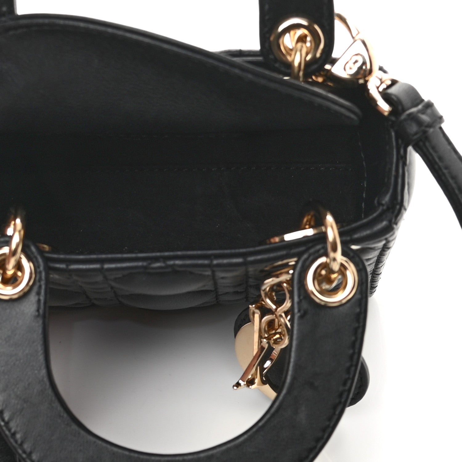 Christian Dior Lambskin Cannage Micro Lady Dior Black 5 of 14