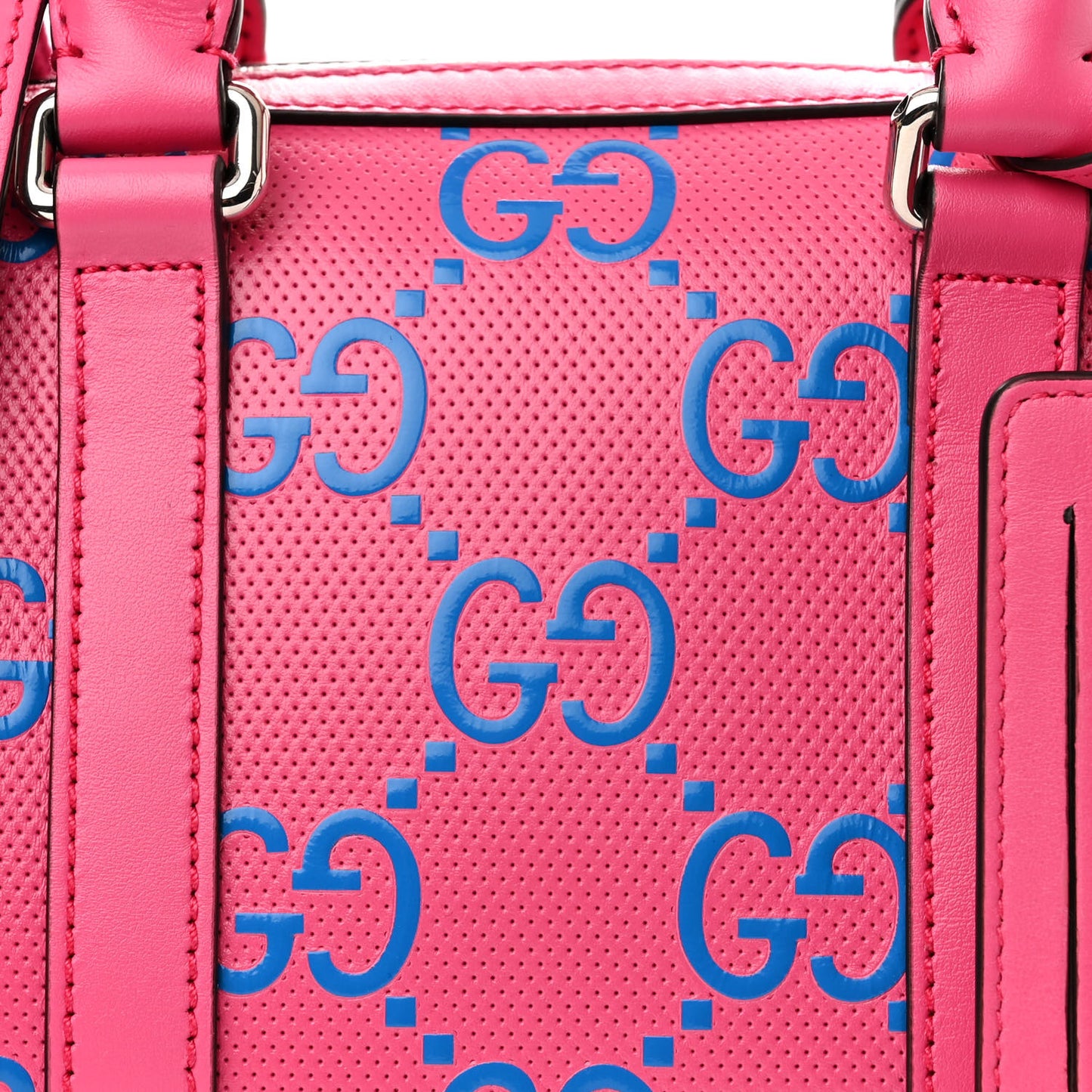 Calfskin GG Tennis Bi-Color Embossed Mini Duffle Bag Modern Fucsia Modern Blue