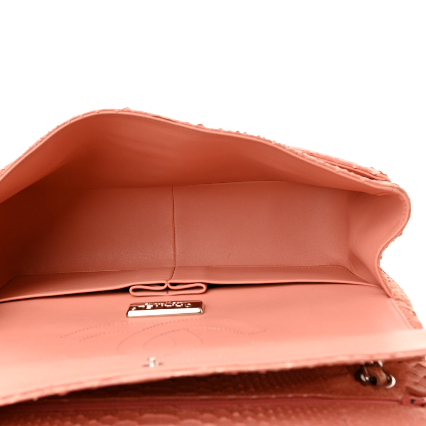Snakeskin Jumbo Double Flap Pink