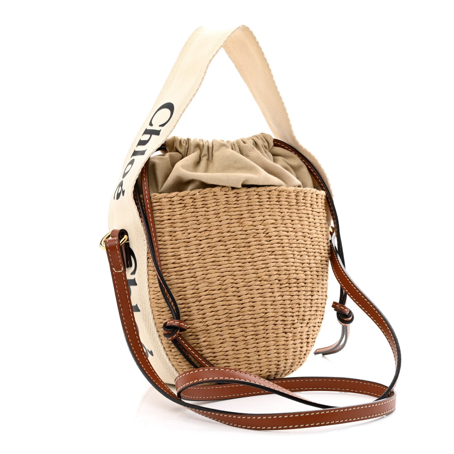 Natural Woven Fiber Small Woody Basket