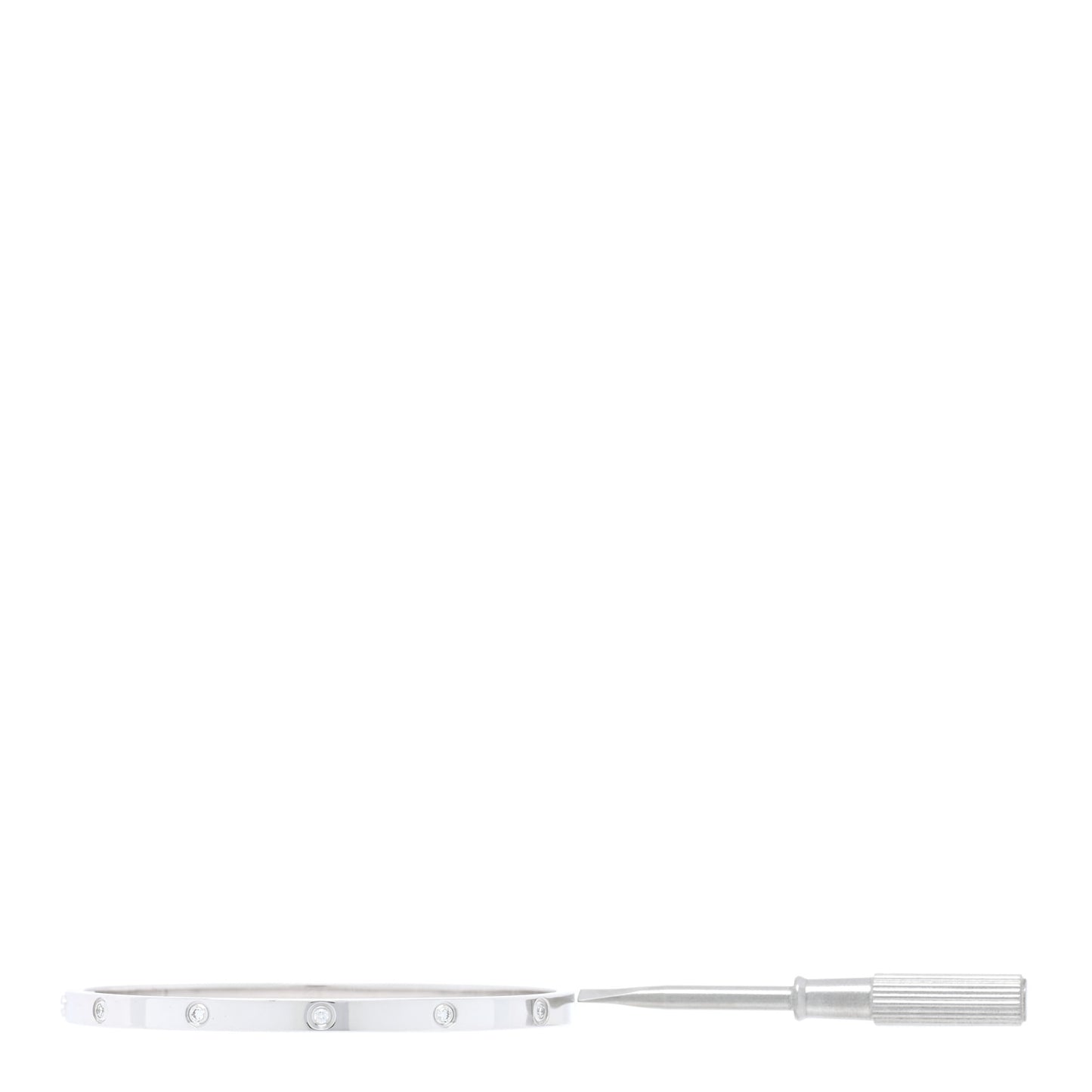 18K White Gold 10 Diamond Small LOVE Bracelet 16