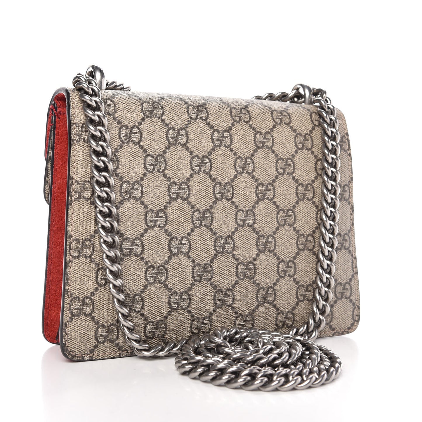 GG Supreme Monogram Mini Dionysus Shoulder Bag Hibiscus Red