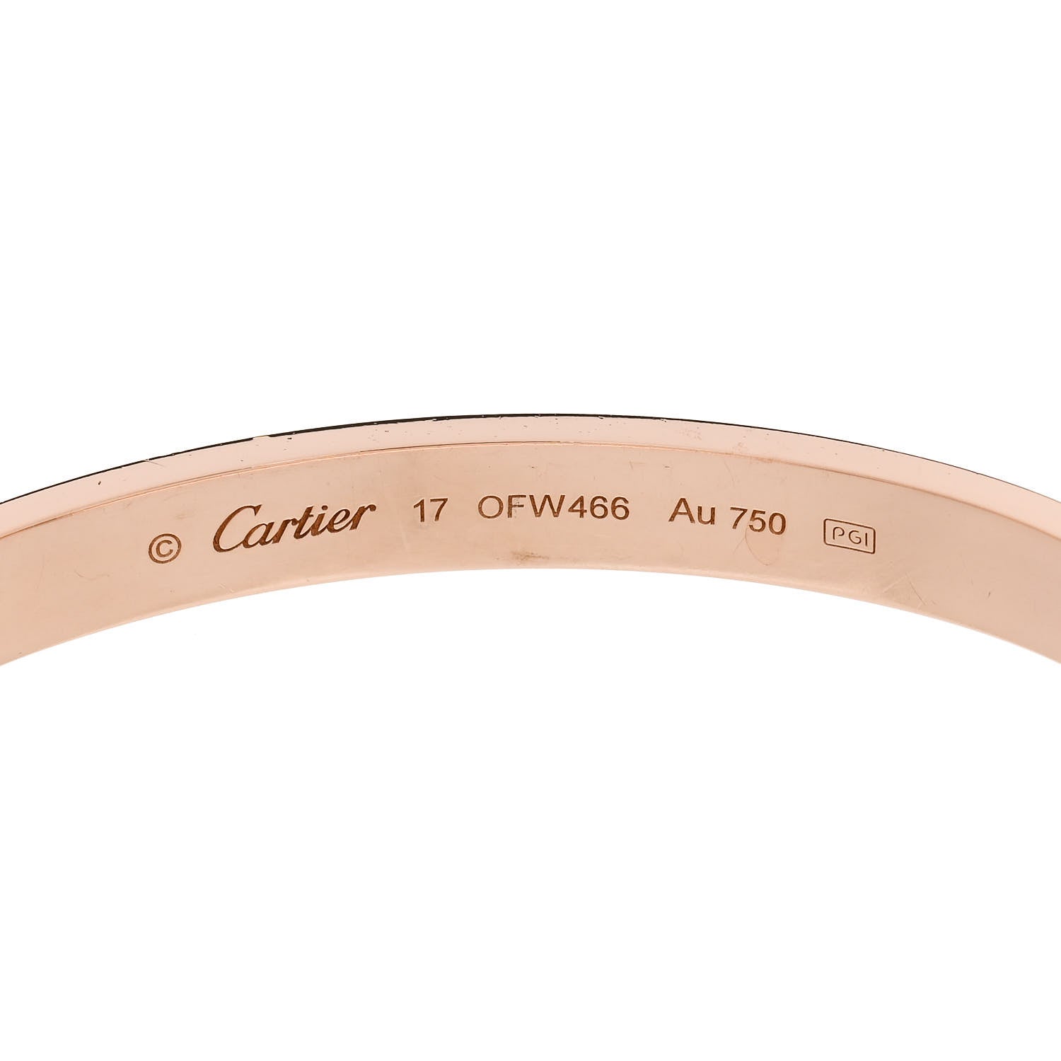 Cartier 18K Pink Gold LOVE Bracelet 17 6 of 8