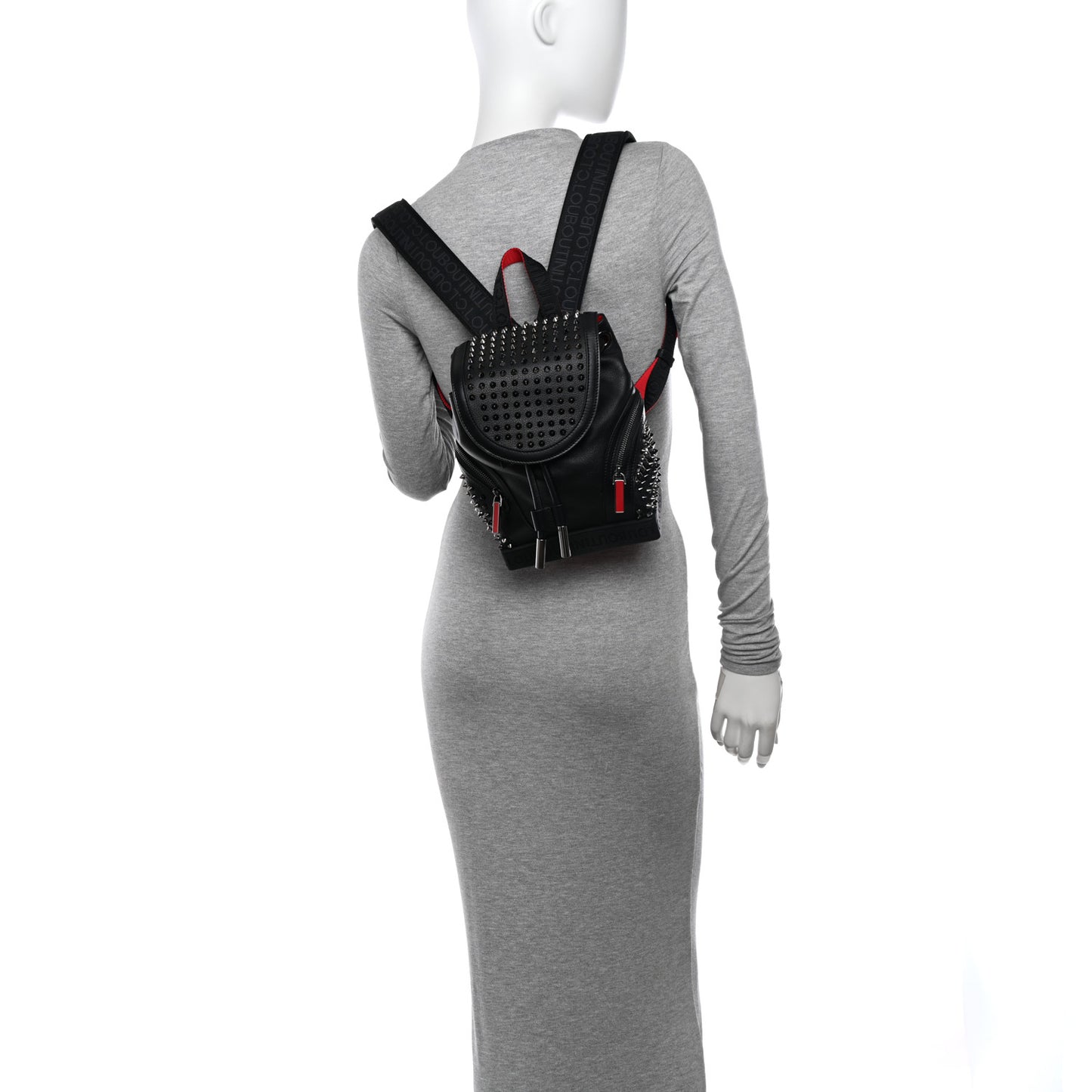 Calfskin Spiked Small Explorafunk Backpack Black
