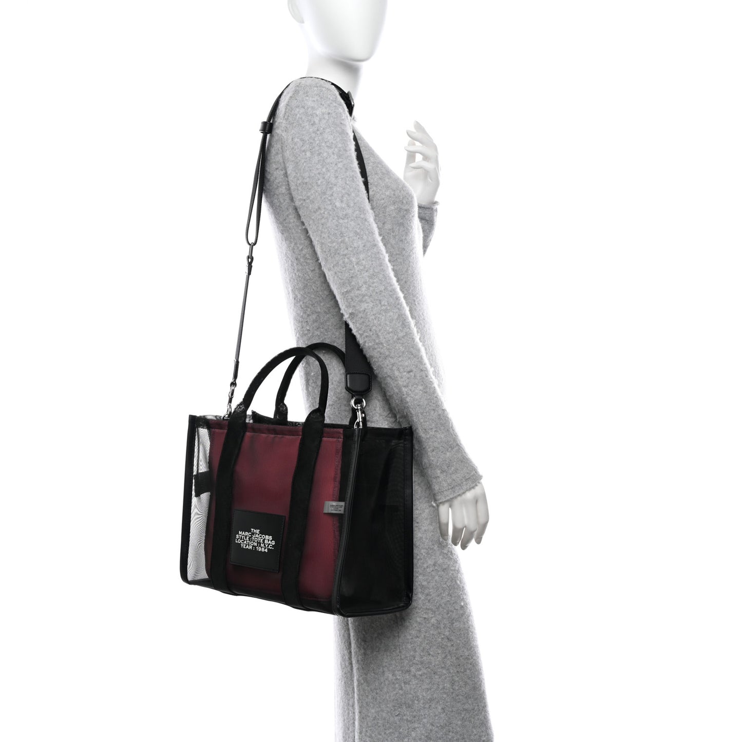 Nylon The Mesh Medium Tote Bag Black Pink