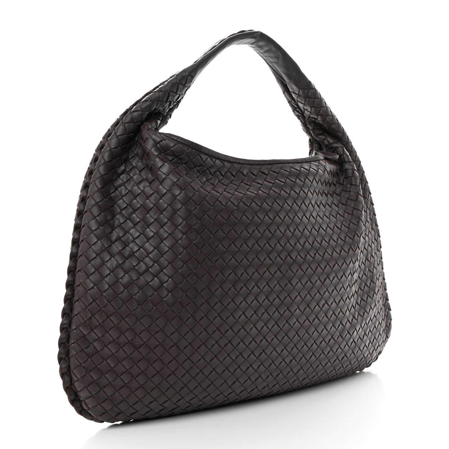 Nappa Intrecciato Large Veneta Hobo Aubergine