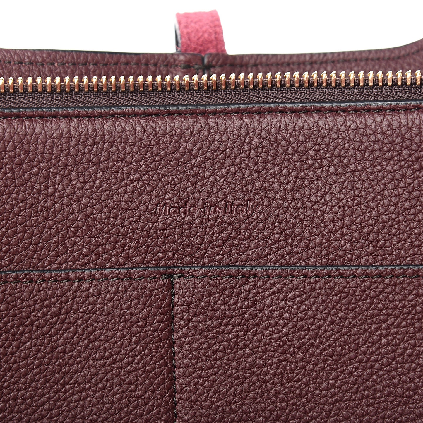 Baby Grained Calfskin Small Tri-Fold Bag Burgundy