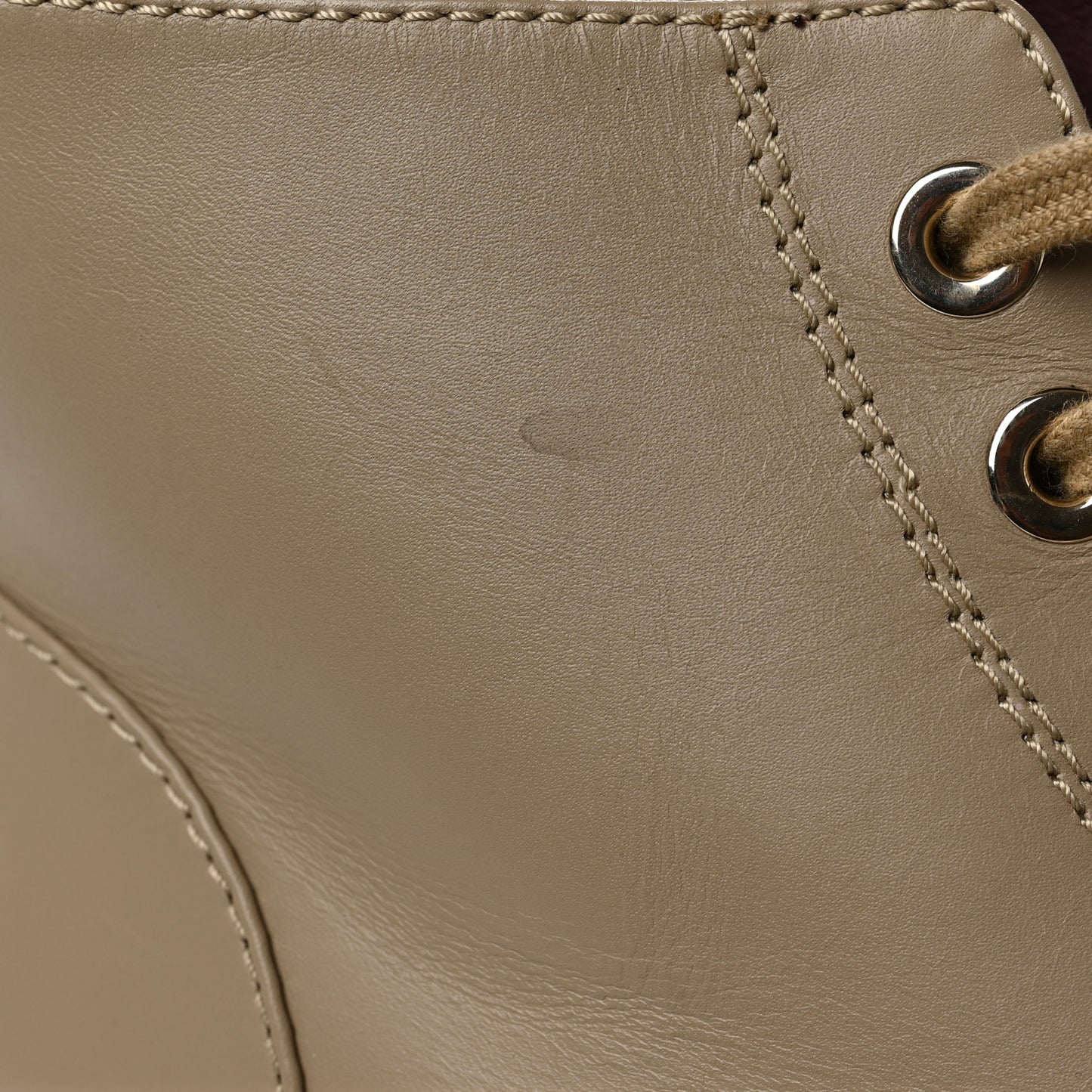 Calfskin CC Turnlock Lace Up Boots 39.5 Beige