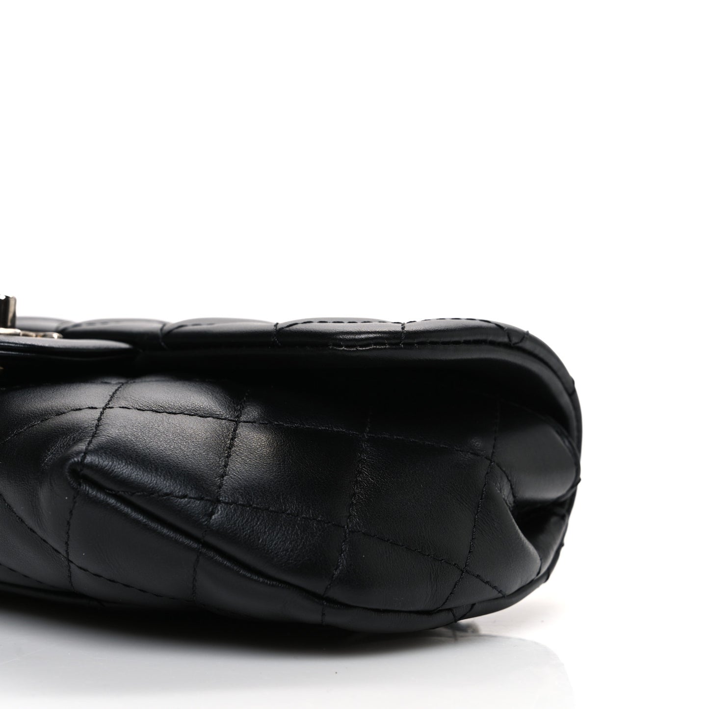 Calfskin Quilted CC Uniform Flap Belt Bag Black