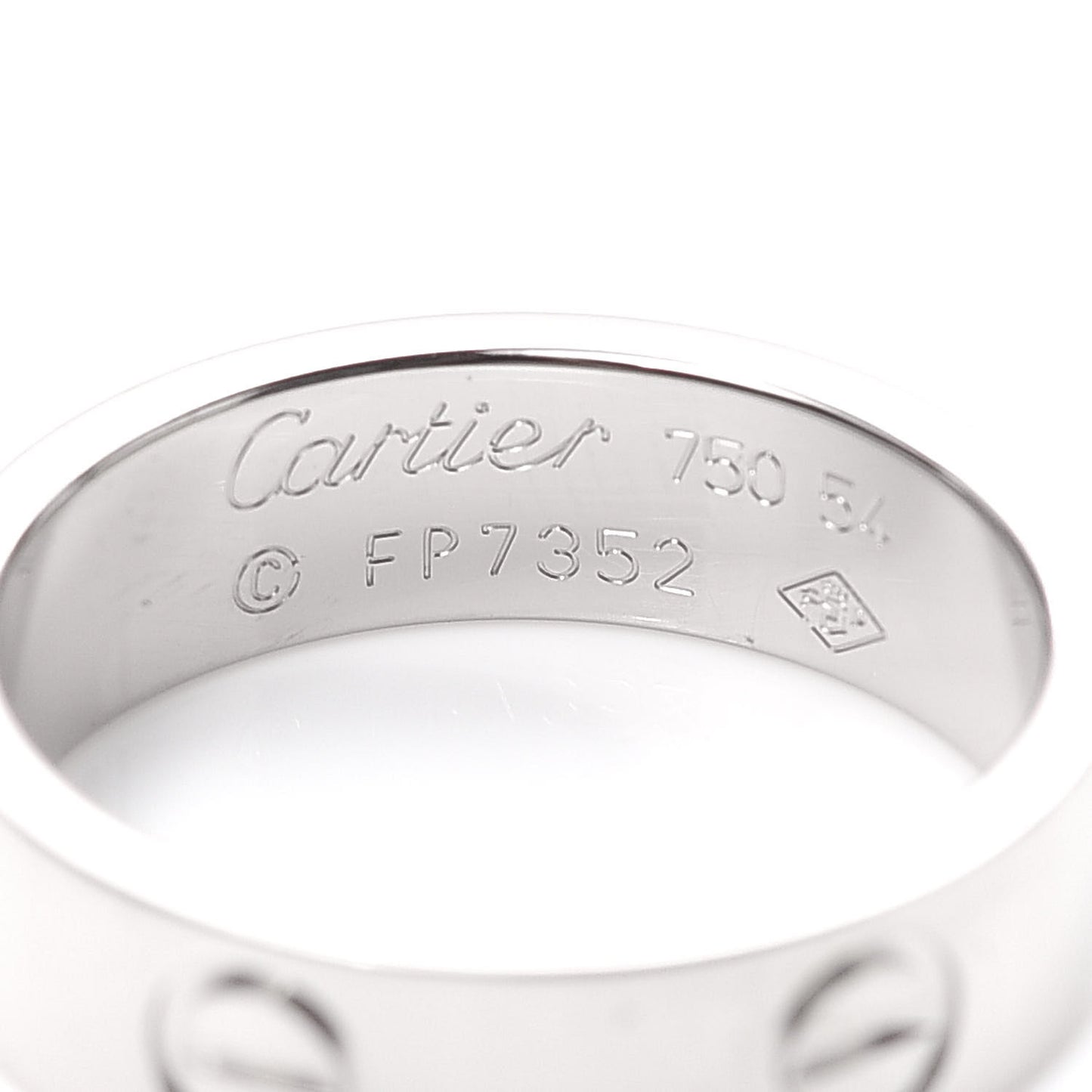 18K White Gold 5.5mm LOVE Ring 54 6.75
