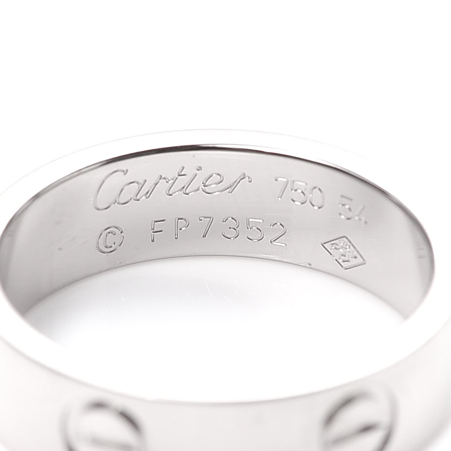 Cartier 18K White Gold 5.5mm LOVE Ring 54 6.75 4 of 5