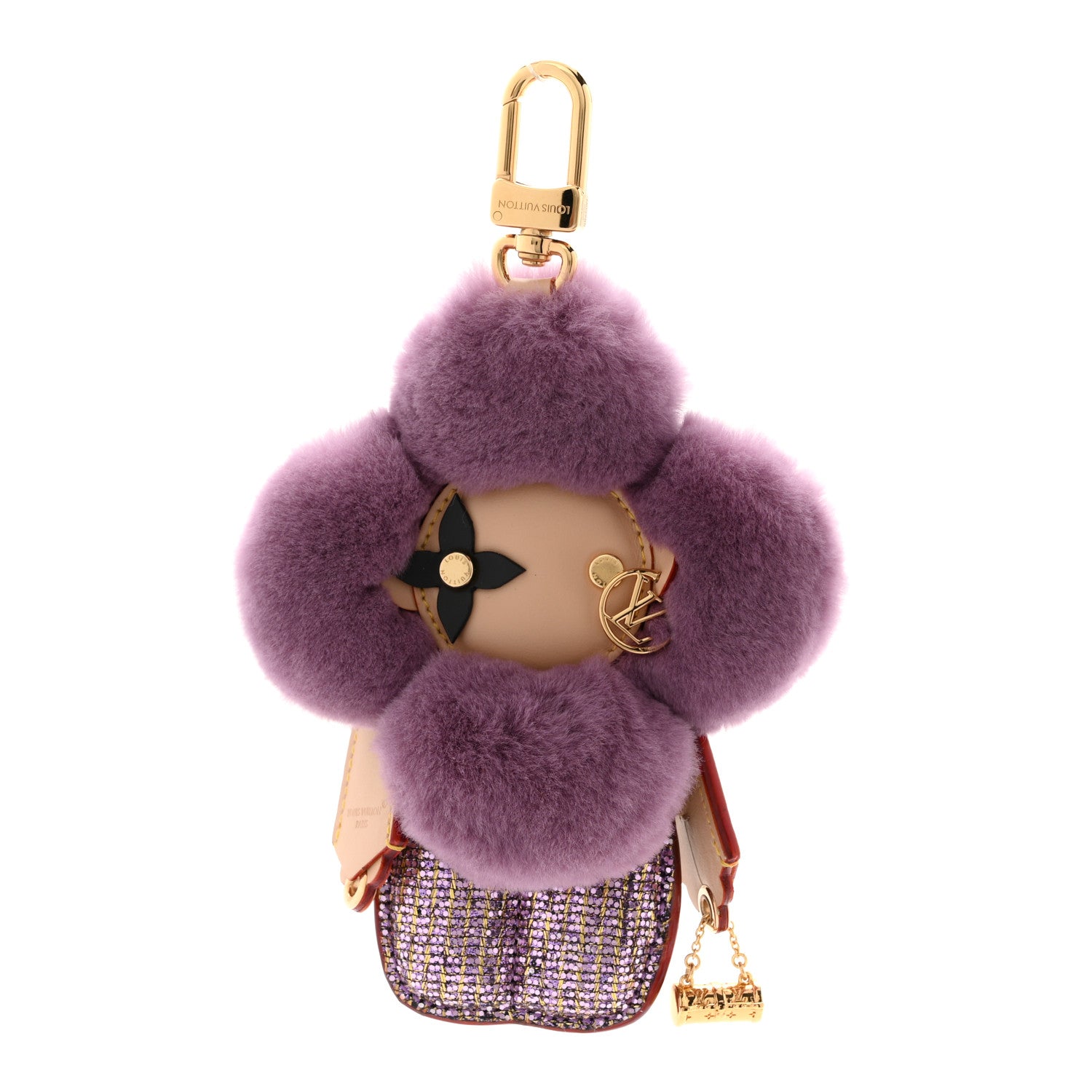 極美品✨ LOUIS VUITTON キーホルダー キーリング パープル Louis Vuitton Monogram Vivienne Fashionista Bag Charm Key Holder