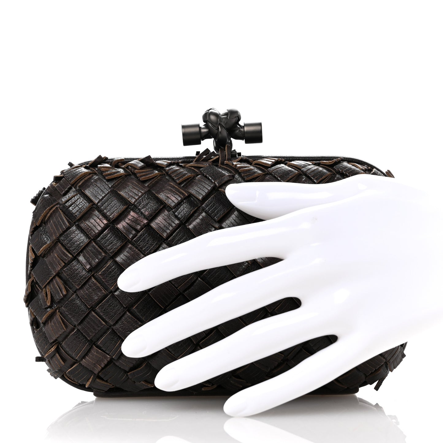 Nappa Fringe Intrecciato Knot Clutch Moro