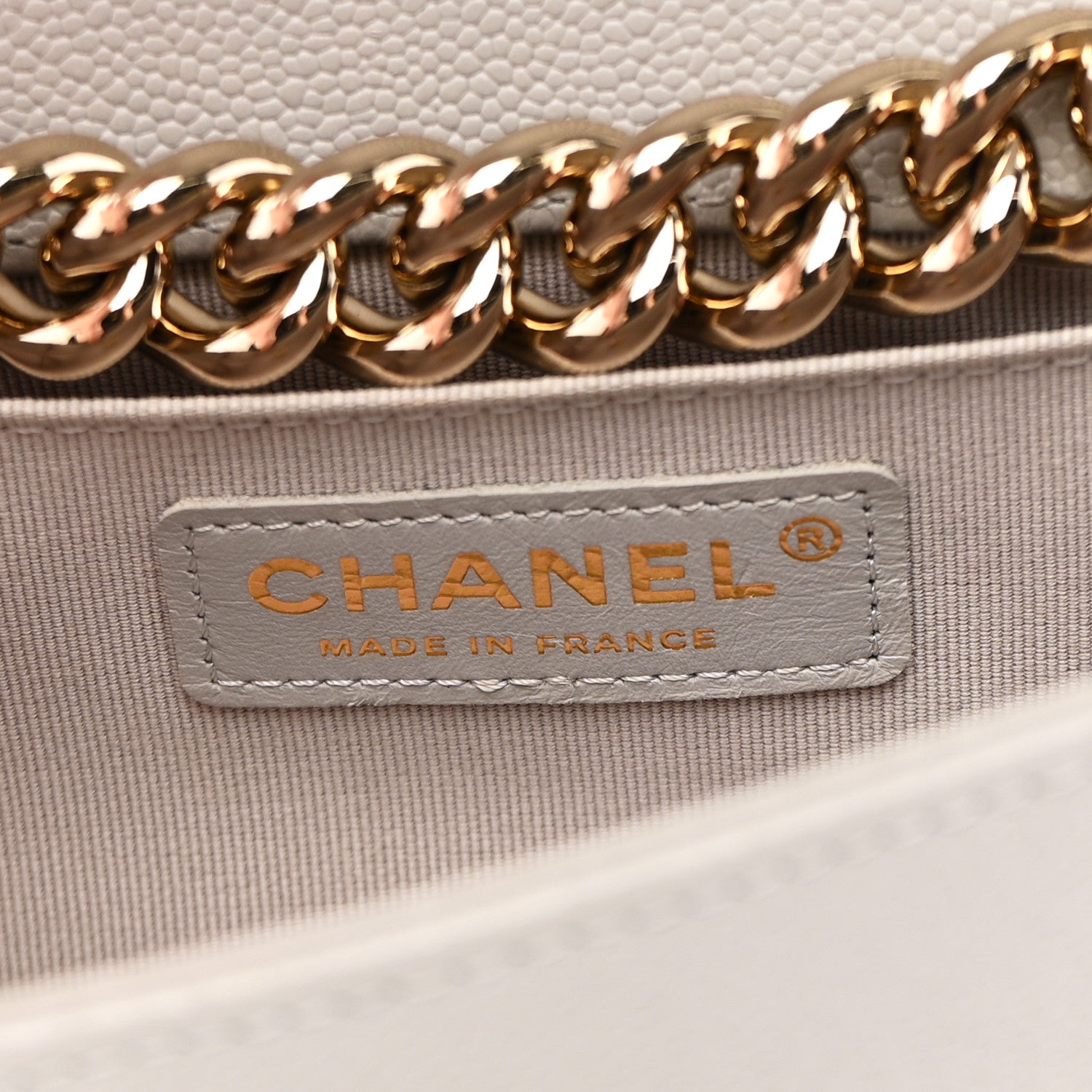 Chanel Caviar Quilted Small Boy Flap Light Grey 6 of 11