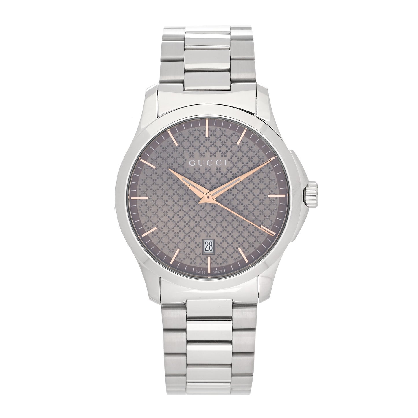 Stainless Steel 38mm G-Timeless Diamante Quartz Watch Brown