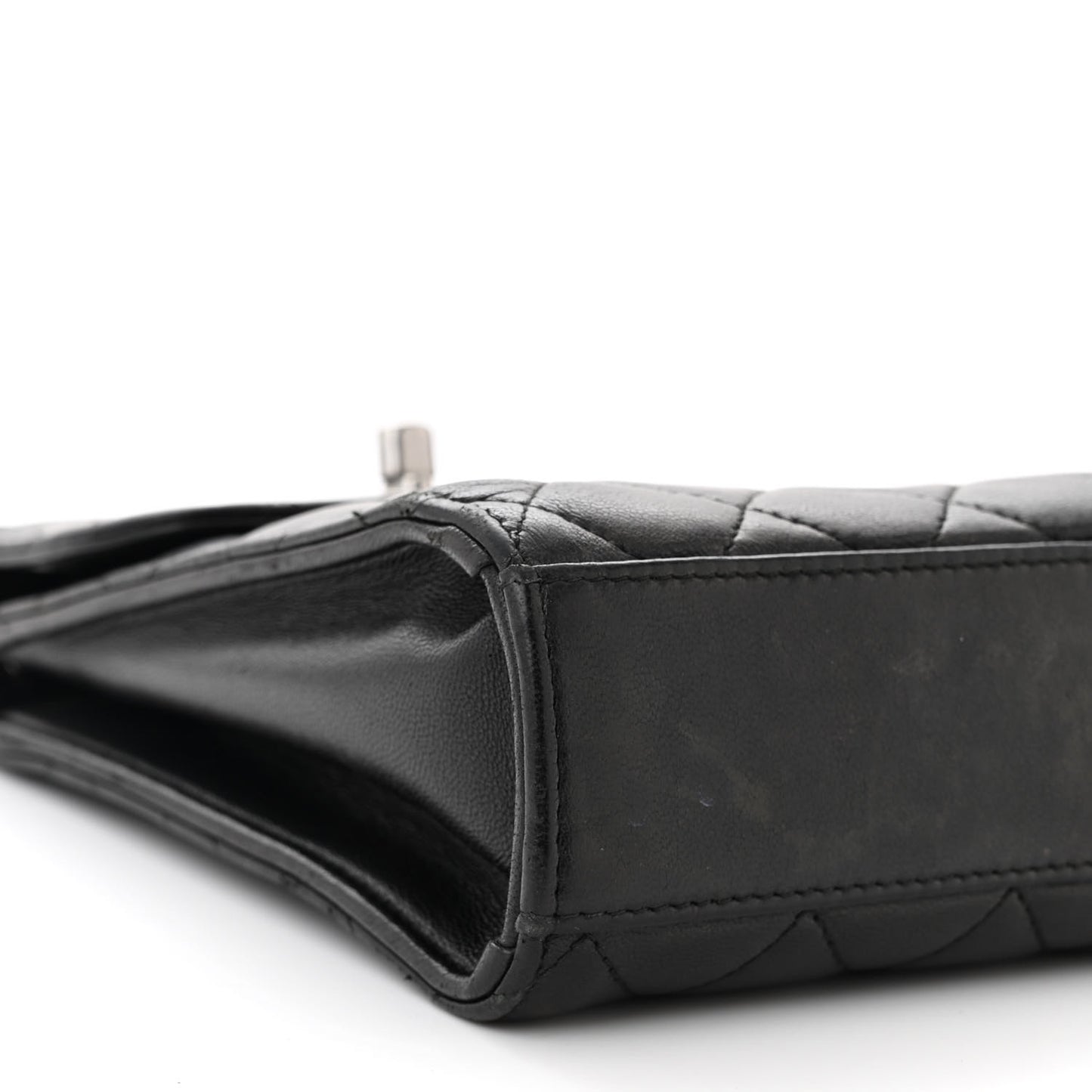 Lambskin Quilted Trendy CC Phone Holder Black