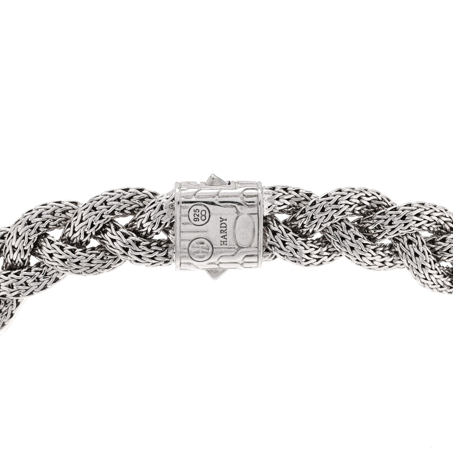 Sterling Silver Diamond 16mm Braided Chain Necklace