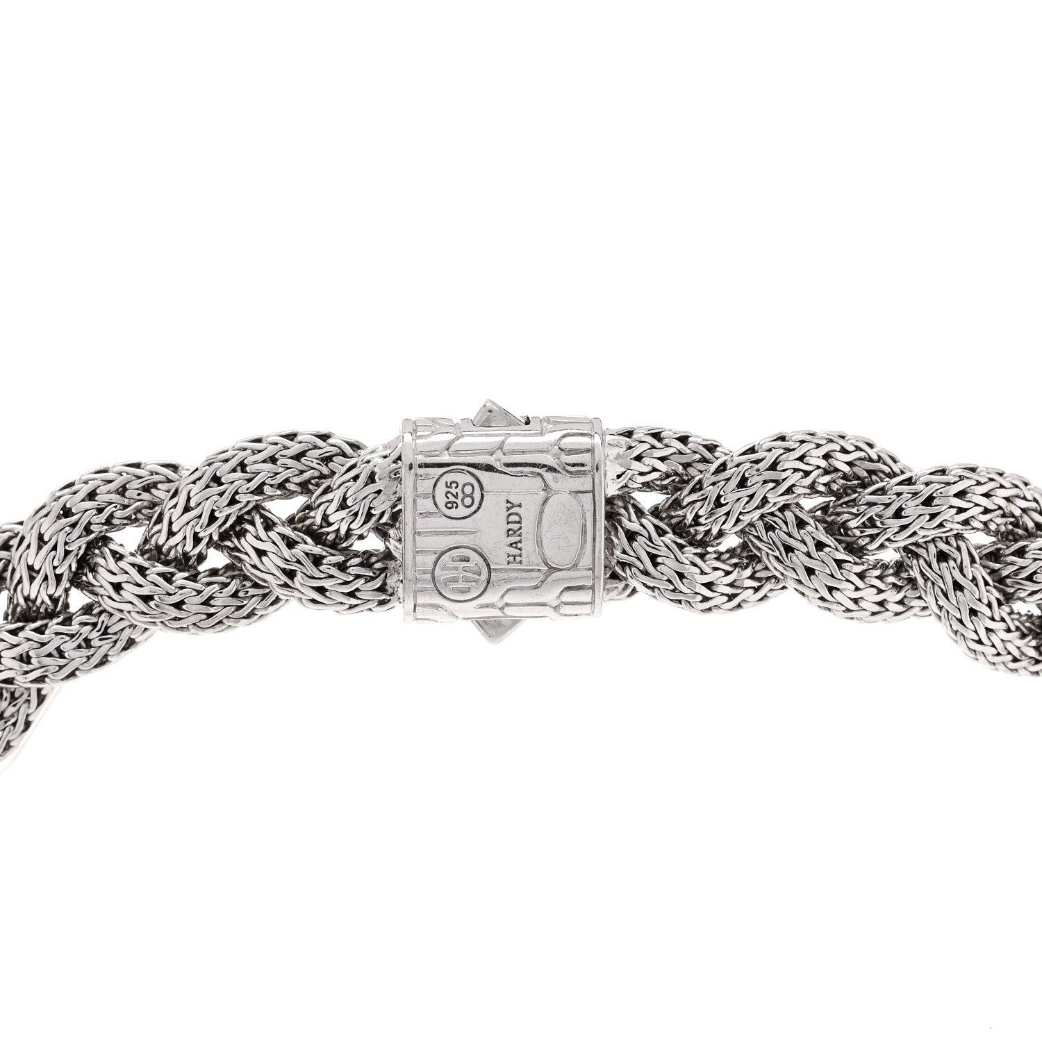 John Hardy Sterling Silver Diamond 16mm Braided Chain Necklace 4 of 5