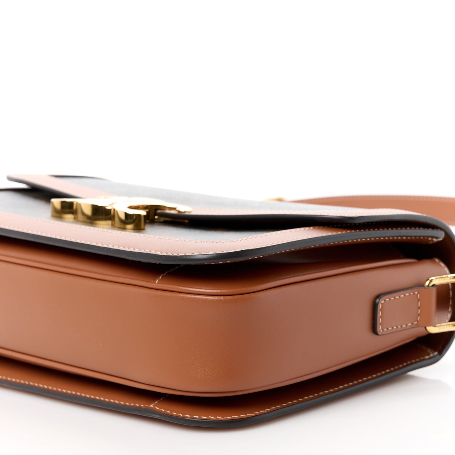 Triomphe Canvas Calfskin Medium Triomphe Bag Tan