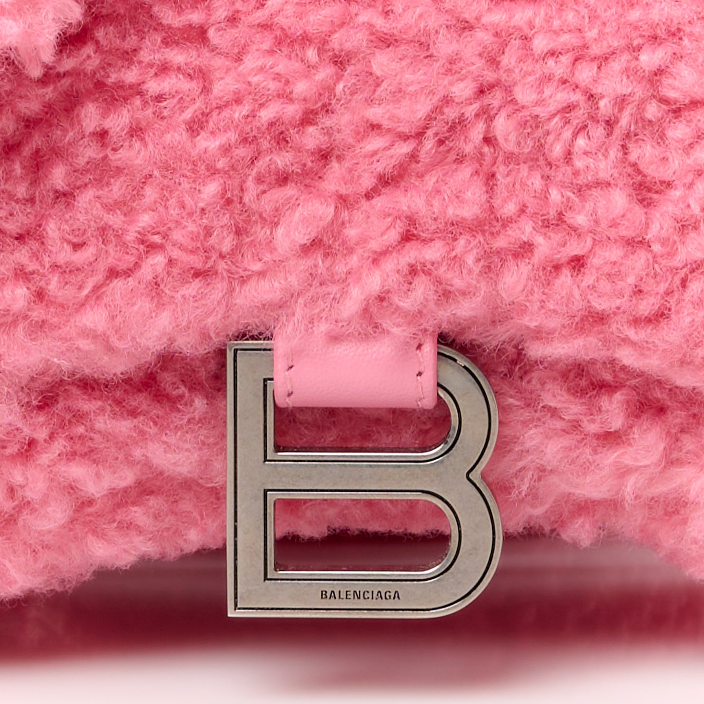 Faux Fur Fluffy Hourglass XS Top Handle Bag Sweet Pink