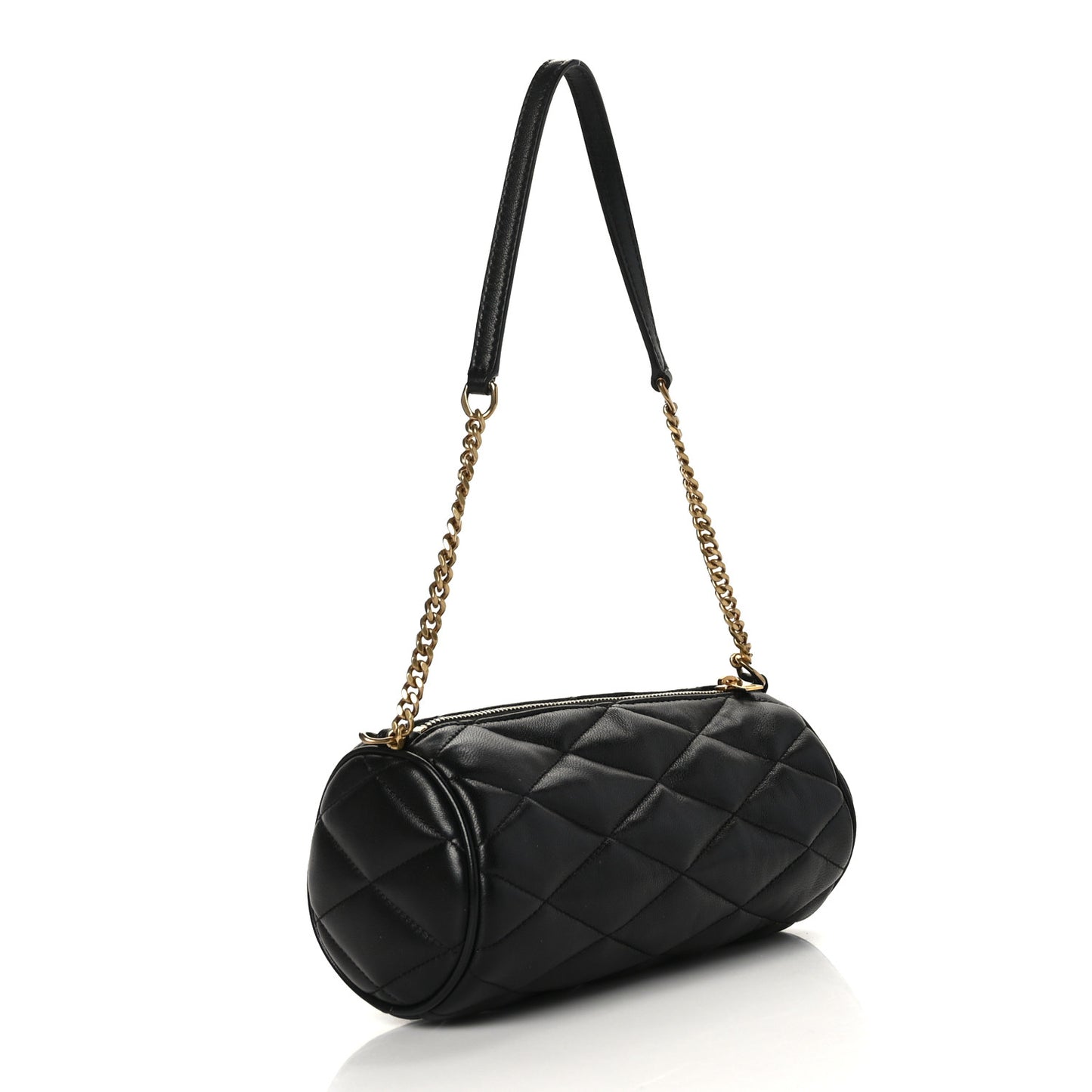 Lambskin Monogram Mini Sade Tube Bag Black
