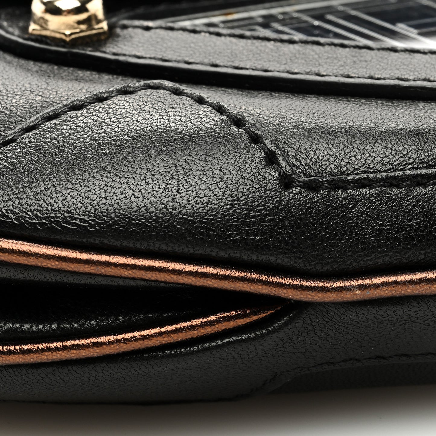 Zucca Vanity Mirror Clutch Black