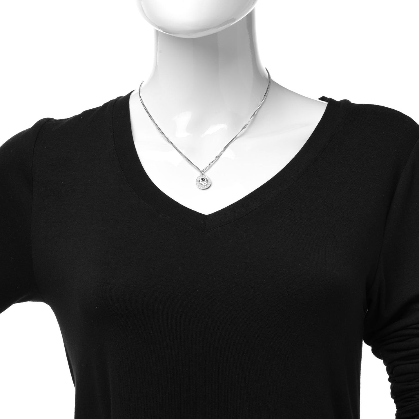Crystal Logo Necklace Silver