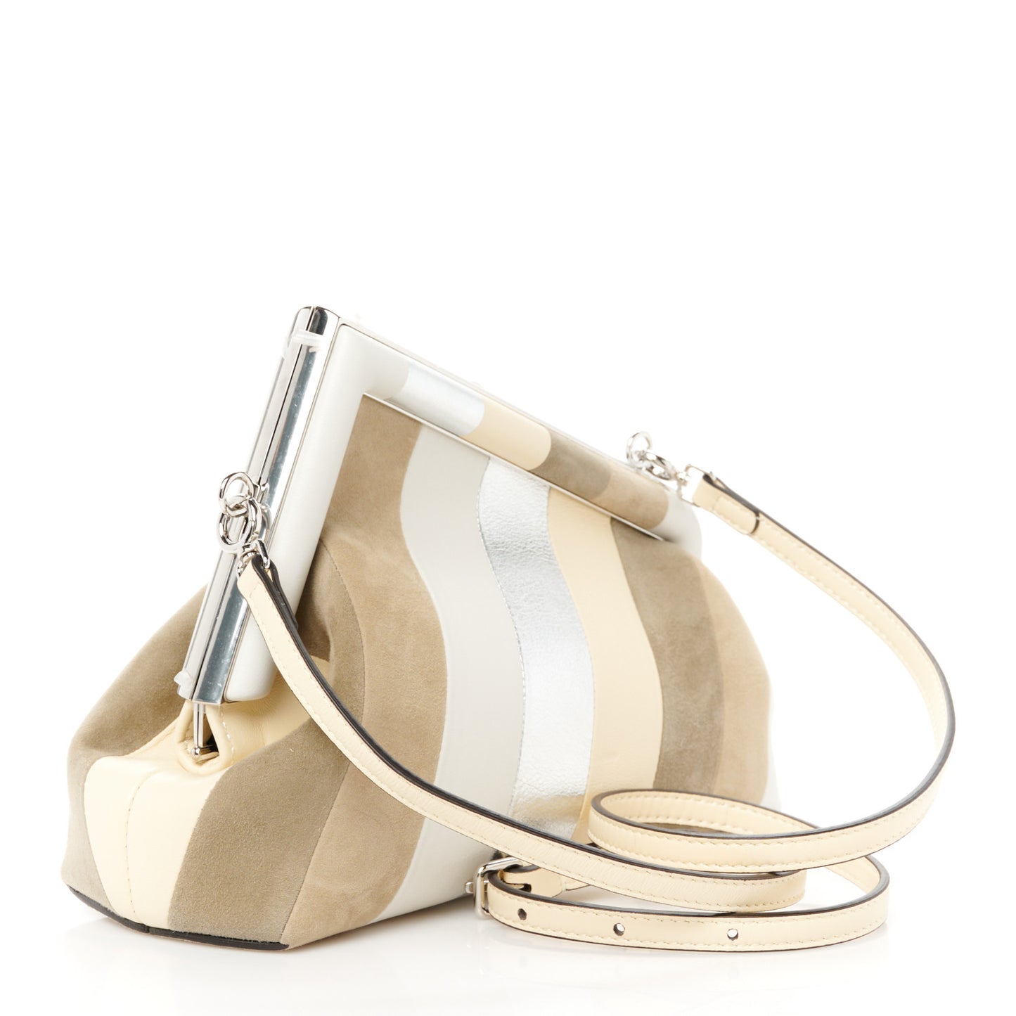 Nappa Suede Striped Inlay Small Fendi First Multicolor