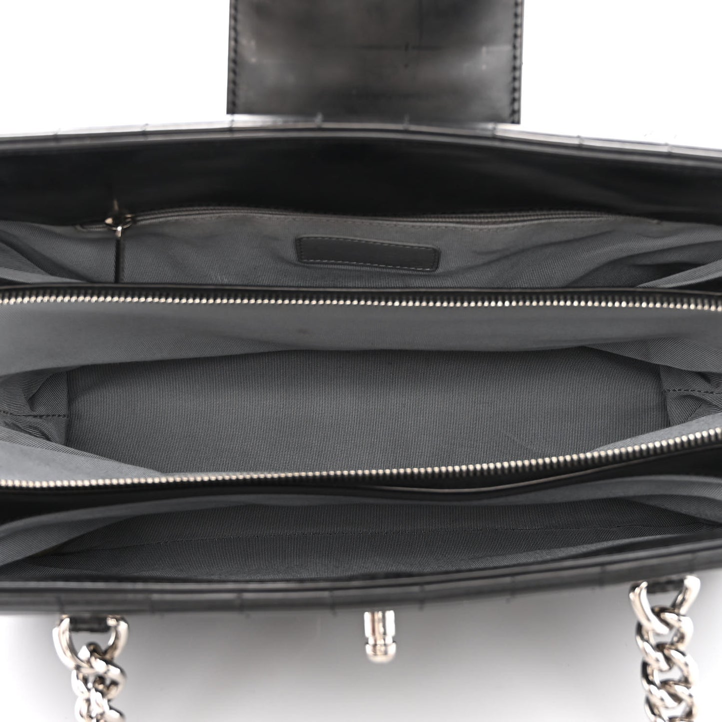 Glazed Calfskin Boy Tote Black
