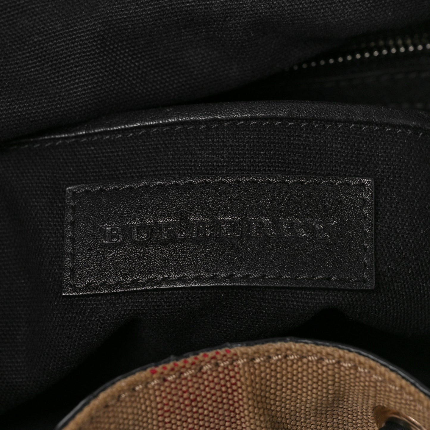 Canvas Mega Check Medium Rucksack Backpack Black