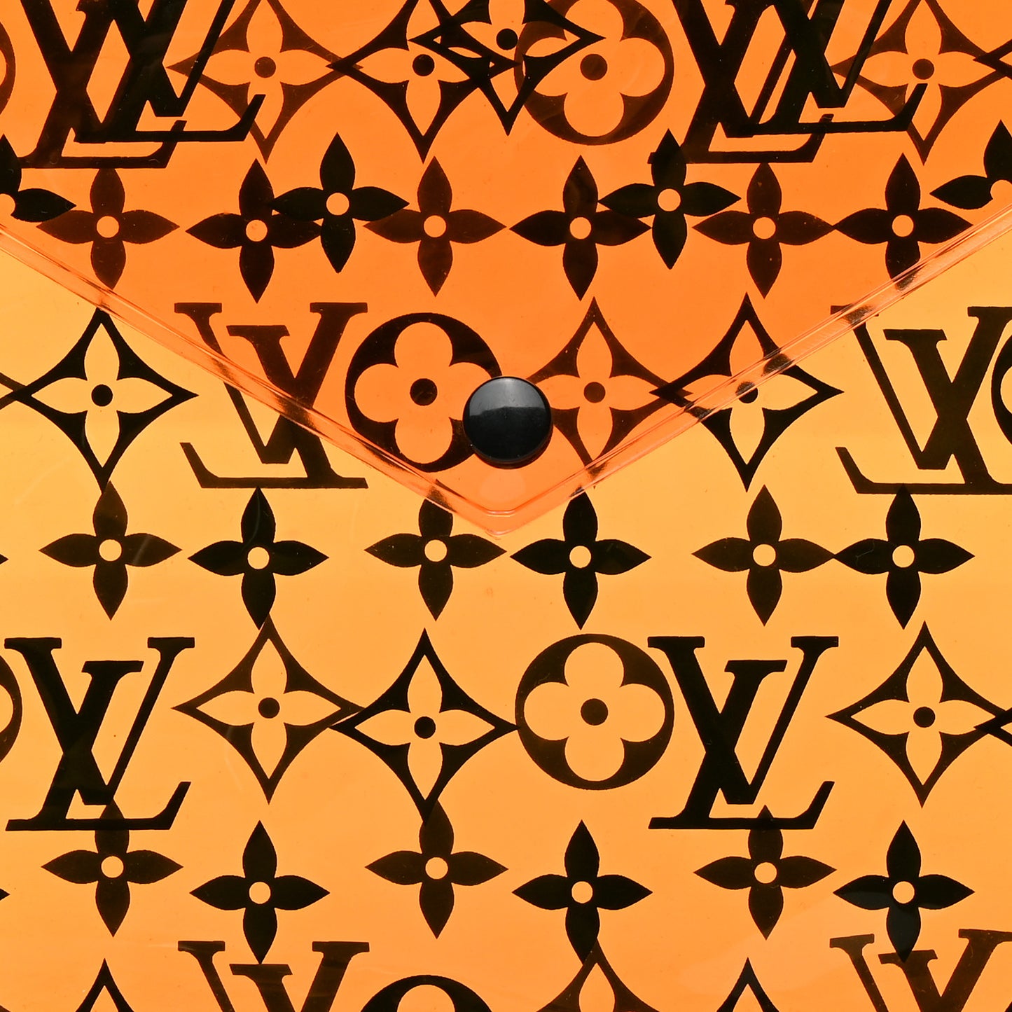 PVC Monogram Printed Envelope Pouch Orange
