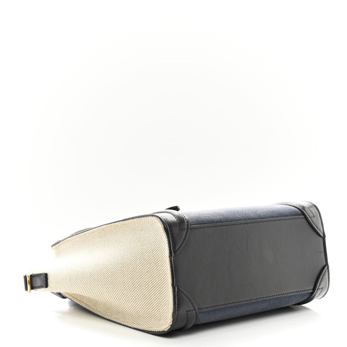 Natural Canvas Smooth Calfskin Nano Luggage Navy